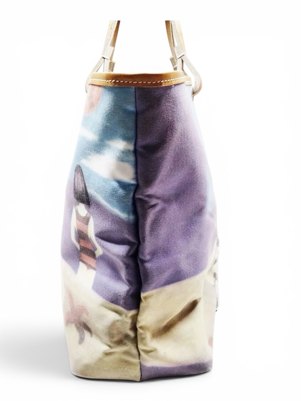 Burberry London Pastel Beach Illustration Canvas Tote - Picture 3 of 9